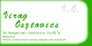 virag osztovics business card